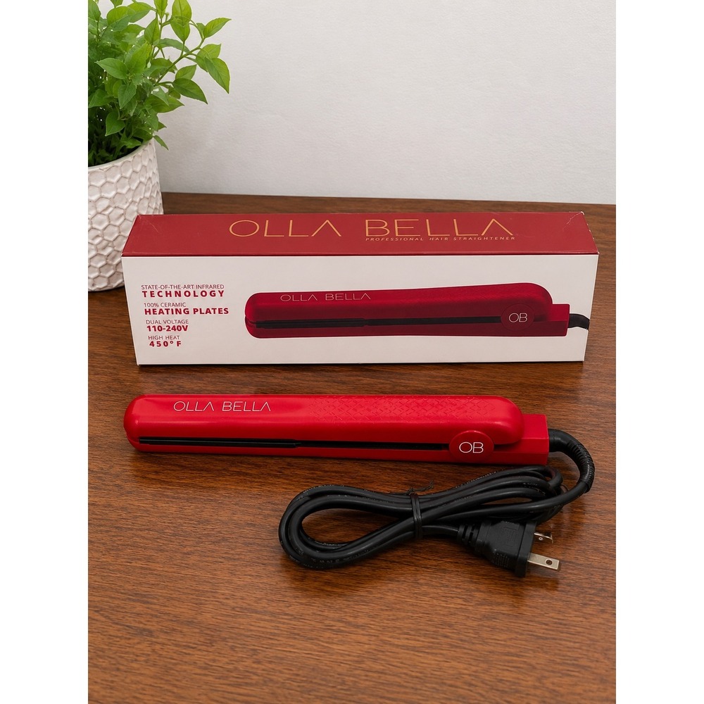 Olla Bella Professional Hair Straightener 1.25 Ceramic Infrared Red OB-125-RR